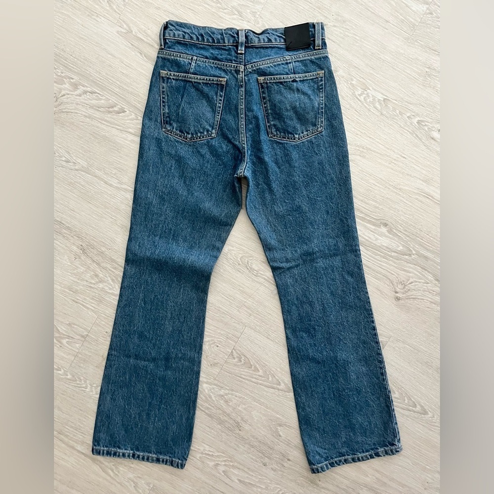 Jeans Massimo Dutti High Waist Stovepipe Seamed Front Med Wash 90s Style 29W - Picture 11 of 12